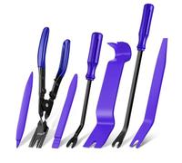 Flintronic Kit de Herramientas Desmontaje Coche, 7PCS Herramienta de Desmontar, Desmontadores de Plastico del Panel Frontal del Coche, para Desmontar Audio Vehículo Radio Interior Recubrimiento(Azul)