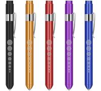 Flintronic Linterna de Bolígrafo de Diagnóstico Médico, 5PCS Luz Médica con Escala de Medición, 2 Modos Linterna de Diagnóstico con Clip, para Enfermeros, Médicos, Cuidado Personal, Iluminación.