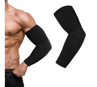 flintronic Mangas de Compresión para Hombres y Mujeres, Cabestrillos y Soporte de Brazos, Codera Ajustable, para Tenis, Golf, Dolor de Artritis, Hinchazón, Gym, Deportiva (Negro S)