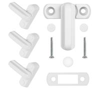 flintronic Manilla de aluminio para ventanas, 4PC Cerradura de Ventana, Manijas de Seguridad puertas Manija de Puerta de Balcón de Ventanas para la mayoría de las ventanas estándar y puertas, Blanco