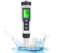 Flintronic Medidor de PH, 4 en 1 PH/TDS/EC/Temperatura Probador de Calidad del Agua, Pantalla LCD con Retroiluminación Verde Probador de Calidad del Agua, para Acuarios/Hidroponía/Piscina-Azul