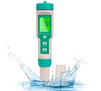 Flintronic Medidor de PH, 4 en 1 PH/TDS/EC/Temperatura Probador de Calidad del Agua, Pantalla LCD con Retroiluminación Verde Probador de Calidad del Agua, para Acuarios/Hidroponía/Piscina-Verde