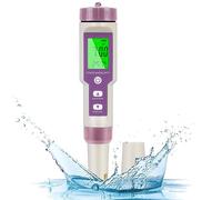 Flintronic Medidor de PH, 5 en 1 PH/TDS/EC/Salinidad/Temperatura Probador de Calidad del Agua, Pantalla LCD con Retroiluminación Verde Probador de Calidad del Agua, para Acuarios/Hidroponía/Piscina