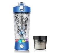 flintronic Mezclador de Proteinas Eléctrica, 650ML Azul Vaso Shaker Portable Vortex con Recargable USB-C - Hecho con Tritan, Sin BPA, Tecnología de Mezcla Rápida, para Batidos de Proteínas