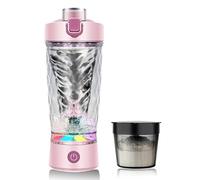 flintronic Mezclador de Proteinas Eléctrica, 650ML Rosa Vaso Shaker Portable Vortex con Recargable USB-C - Hecho con Tritan, Sin BPA, Tecnología de Mezcla Rápida, para Batidos de Proteínas