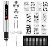 flintronic Mini Bbolígrafo de Grabado Eléctrico, Lápiz Grabador, Boligrafo Grabadora, 30 Brocas Portátil Ajustable Máquinas de Grabado DIY, Pantalla LED, USB Carga, Metal, Madera, Vidrio, Plástico