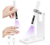 flintronic Mini Lampara UV LED Uñas, Secador de Uñas Portátil con Soporte Temporizador 30/60, 3W Lampara Uñas Semipermanentes, USB Recargable, Secado Rápido para Manicura, DIY, Hogar y Salón-Blanco