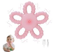 Flintronic Mordedor Bebe, Juguete la Dentición del Bebé Mordedor de Silicona sin BPA, para Bebés de más de 6 Meses, Rosa