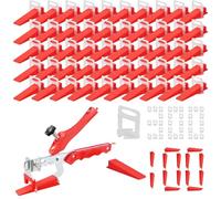 Flintronic Niveladores de Azulejos, Sistema de nivelación de azulejos, Cuñas Niveladoras Suelo, 300 lengüetas de 2 mm, 100 piezas reutilizables cuñas y 1 alicate de instalación,para azulejos 3 a 12 mm