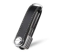 flintronic Organizador de Llaves, Llavero de Cuero Genuino, Titular de la Llave de Bolsillo Inteligente, Sostiene Entre 7 y 9 Teclas Múltiples con un Elegante Estuche para Regalo - Negro