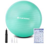 flintronic Pelota de Pilates, 55cm Fitness Pelota de Ejercicio, Embarazo y Sentarse, Equilibrio, Entrenamiento, Incluye Manual de Instrucciones, Bomba de Aire, Verde 55cm