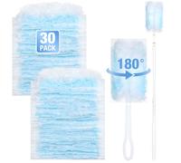 flintronic Plumero Atrapapolvo, 32 Piezas Plumero Duster con 2 Asa para Polvo, Limpiar 180 Grados para Polvo, Animales, Estantería, Muebles, Gabinete, para Swiffer