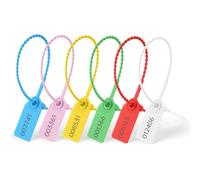 Flintronic Precintos de Seguridad de Plastico, 60 Piezas Brida de Cable Multicolor, 25CM Etiqueta Bridas para Cables con Número, para Ropa Calzado Bolsas Logística Transporte （6 Colores)