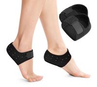 Flintronic Protector de Talón de Gel de Fascitis Plantar, Alivio del Dolor de Espolón, Tendón de Aquiles Seco y Aagrietado Almohadilla de Apoyo del Talón, Negro, Talla 3-6 (Reino Unido)