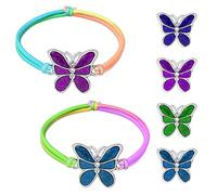 flintronic Pulsera de caballos con colgante para niños, cambia de color, pulsera infantil en colores brillantes del arco iris, regalo de cumpleaños infantil, para niños y niñas, M, polipropileno