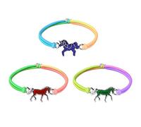 flintronic Pulsera de caballos con colgante para niños, cambia de color, pulsera infantil en colores brillantes del arco iris, regalo de cumpleaños infantil, para niños y niñas, 10 * 9 * 1 cm, Resina