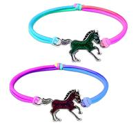 Flintronic Pulsera de Caballos y Unicornios para Niña - Infantil Arcoiris que Cambia de Color, Mariposa, Sirena - 2PCS/3PCS