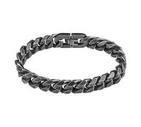 flintronic Pulsera Hombre, Pulsera de Acero Inoxidable, Pareja Novio, 10mm de Ancho/ 21cm Largo, con Caja de Regalo-Plata Antigua