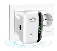 Flintronic Repetidor WiFi 300Mbps 2.4 GHz, Amplificador Señal WiFi, Amplificador WiFi con Repertidor/Ap Modo y la función WPS, Cobertura de hasta 55m², Puerto Ethernet Compatible with All WiFi Devices