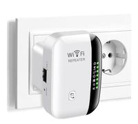 Flintronic Repetidor WiFi 300Mbps 2.4 GHz, Amplificador Señal WiFi, Amplificador WiFi con Repertidor/Ap Modo y la función WPS, Cobertura de hasta 55m², Puerto Ethernet Compatible with All WiFi Devices