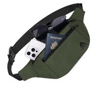 Flintronic Riñonera Deportiva Hombre y Mujer, con Cinturón Ajustable, Bolsa Multifuncional Impermeable Dinero Pare Senderismo Ciclismo Running, Verde