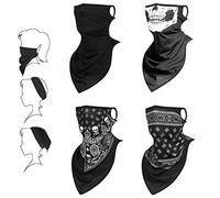flintronic Seda de Hielo Bandanas con Ganchos, 4Pcs MulticolorBufanda Cara Rave PasamontañAs Polainas De Cuello Tela De Polvo Lavable Viento Motocicleta MáScara Mujeres Hombres