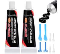 Flintronic Silicona Negra para Coche, 2 × 30ml Sellador Coche, Sellador Faros, Silicona Alta Temperatura, Sellado Impermeable, Curado Rápido, para Carrocerías, Ventanas, Techos (-50℃ a +200℃)