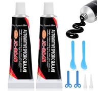 Flintronic Silicona Negra para Coche, 2 × 50ml Sellador Coche, Sellador Faros, Silicona Alta Temperatura, Sellado Impermeable, Curado Rápido, para Carrocerías, Ventanas, Techos (-50℃ a +200℃)