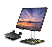 flintronic Soporte Tablet, Ajustable Soporte Móvil, Portatil Multiángulo Soporte Tablet, Giratorio 360º Plegable Soporte de Escritorio para iPad/Air/Mini/Monitor Portátil/4.5inch a 13inch de Equipo