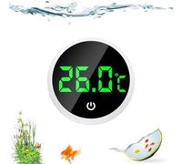 Flintronic Termómetro digital para acuario, termómetro para pecera con pantalla LED y botón táctil, calcomanía para medidor de temperatura, termómetro inalámbrico adhesivo para tanque de tortuga