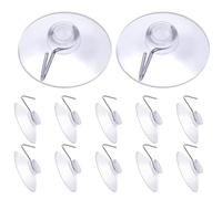 flintronic Ventosa de doble cara con M5 rosca, Ventosas Furgoneta Camper, ventosa transparente con ganchos, Ventosas parasol coche para Baño,Armario,Ventana,12 Piezas(tamaño 20 mm)
