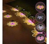 Flintronnic Luces Solares Al Aire Libre, Paquete De 2 Luces Led Multicolor Para Jardín, Luces Decorativas, Ip65, Luces Impermeables Para Jardín Al Aire Libre Para Césped De Patio