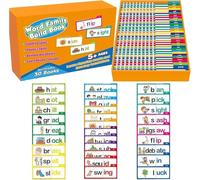 Flip Books 30 libros de lectura y rima, ABC Phonics Flip Cards 2026, nuevo libro interactivo de lectura de palabras familiares