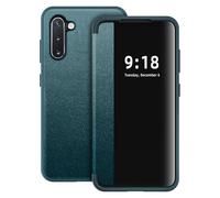 Flip Case for Samsung Galaxy Note 10 Case S-View Window, Translucent Clear View Folio 360 grados Protective Slim Phone Cases, PU & TPU Flip Cover for Samsung Galaxy Note 10 5G (Verde)