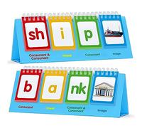 Flip Charts CVCC y CCVC, 40 juegos fonéticos para construir palabras, juguete educativo de aprendizaje manipulativo para la ortografía, herramienta de aprendizaje educativo para estudiantes y maestro