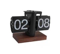 Flip Desk Clock Vintage 24 Hours Anti Slip Base Rotary Knob Adjustable Battery Powered Digital Flip Down Clock for Living Room Office hwy