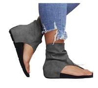 Flip Flop Sandals Women's Summer Flat Heel Round Toe Back Zipper Sandals Posh Gladiator Sandals Flip Flop Shoes Black 42 (Chrome 42 EU)