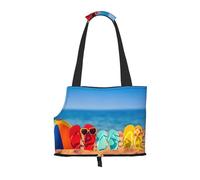 Flip-Flops on a Sandy Beach Print Puppy Carrier Dog Walking Bags Pets Dogs Carrier Bag for Small Dogs and Cat and Rabbit