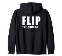 Flip The Camera - Funny Trending Meme Minimal Text Sudadera con Capucha