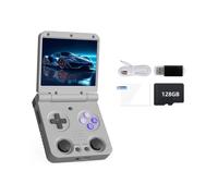 Flip V2 Handheld Video Game Console 128GB 3.5Inch IPS Screen Open Source Game Console -Compatible Game Pad Gray