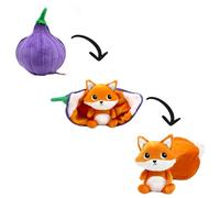 FLIPETZ by Les DéGLINGOS - Peluche Reversible Zorro/Higo - Doudou Cache-Cache 2 en 1 Ultra Suave - Regalo de Nacimiento Mixto y Primera Edad - Violeta y Naranja, 20 cm