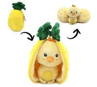 Les Déglingos - FLIPETZ - Nugget Le Poussin - Cache-Cache Reversible - Peluche Totalmente Suave para bebé - Ideas para Regalos de Nacimiento, Amarillo