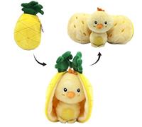 FLIPETZ Les Déglingos Nugget Le Poussin - Cache-Cache Reversible - Peluche Totalmente Suave para bebé - Ideas para Regalos de Nacimiento, Amarillo