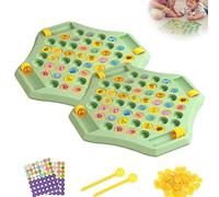 Flipfun Flip Chess Fun Memory Game, Memory Chess Game Over Card Board for 4 Players, DIY Fruit and Animal Checkerboard Games for Family Party Gatherings, Educational Toy(2pcs-Animals)
