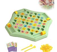 Flipfun Flip Chess Fun Memory Game, Memory Chess Game Over Card Board for 4 Players, DIY Fruit and Animal Checkerboard Games for Family Party Gatherings, Educational Toy(1pc-Animals)