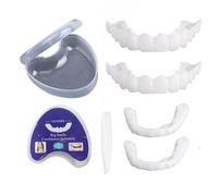 Flipped Warmth 2 Pares Dentaduras Postizas, Carillas Dentales Ajustables Para Cubrir Dientes Picados, Dentaduras Postizas Superiores E Inferiores, Dentaduras Postizas Temporales Para Hombres Y Mujeres