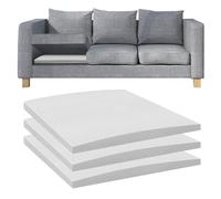 Flipped Warmth Almohadilla Protectora del Sofá, Soporte del Asiento 50x50cm 3 Piezas, Protector del Sofá, Almohadilla de Soporte de Esponja, Reparación de Hundimiento del Cojín, Blanco