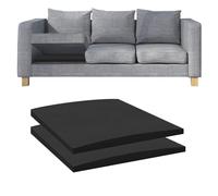 Flipped Warmth Almohadilla Protectora del Sofá, Soporte del Asiento 70x70cm 2 Piezas, Protector del Sofá, Almohadilla de Soporte de Esponja, Reparación de Hundimiento del Cojín, Negro