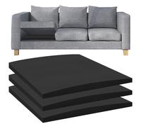 Flipped Warmth Cojín de Apoyo para Asiento caído, 70x70cm 3 Piezas, Protector de sofá, Soporte de cojín de sofá para Asiento hundido, Tablas de Espuma de Poliuretano para sofás, Negro