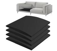 Flipped Warmth Reparación De Hundimiento De Cojines, Espuma para Sofa 60x60cm 4PCS Almohadillas De Espuma De Alta Densidad para Sofá, Tablas De Soporte para Sofá, Negro